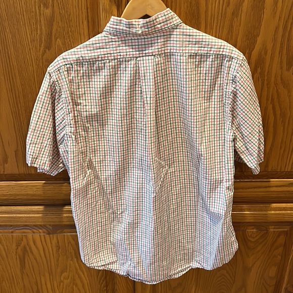 White/Green/Red Plaid Men’s Brooks Brothers Short Sleeve Button Down - Picture 2 of 3